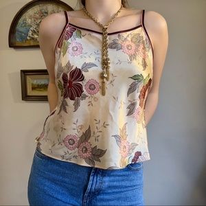 floral spaghetti strap tank top
